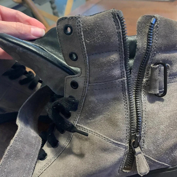 Prada Grey combat Wedge sneaker size 39.5 authentic - Picture 11 of 11